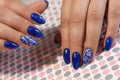 Manicure design blue sky Royalty Free Stock Photo