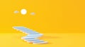 A blue staircase with white clouds and sun in the background. Royalty Free Stock Photo