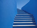 blue stairs in the city