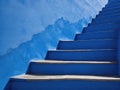 blue stairs in the city