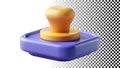 Blue stamp, office tool and approval symbol for document processing png transparent image Generative AI