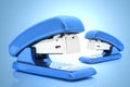 Blue staplers