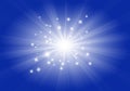 Blue star burst background with shining sparkle Royalty Free Stock Photo