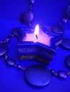 Blue star candle Royalty Free Stock Photo