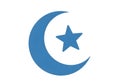 Blue Star and Crescent Moon Icon Royalty Free Stock Photo