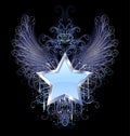 Blue star on a dark background Royalty Free Stock Photo