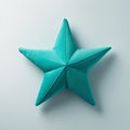 Little Star: Turquoise Paper Star In Japanese Minimalism Style