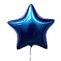 blue star helium balloon. Birthday balloon flying for party and celebrations. Isolated on white background. Generative AI Royalty Free Stock Photo