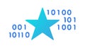 Blue Star Icon with Binary Code Data Elements, vector design Generative AI Royalty Free Stock Photo