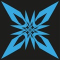 Blue star icon. Bold geometric burst. Dynamic vector emblem. Contrast night design. Royalty Free Stock Photo