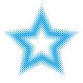 Blue star icon. Blue dotty star. Royalty Free Stock Photo