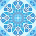 Blue star mosaic seamless pattern