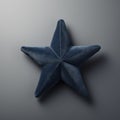 Blue Star Pillow: Meticulous Photorealistic Soft Sculpture In Dark Navy