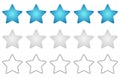 Blue star rating. Vector gradient stars for reviews and ratings Royalty Free Stock Photo