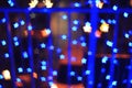 Blue star shape light bokeh background Royalty Free Stock Photo