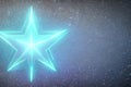 Blue star shape neon line space background with some empty space