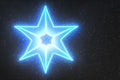 Blue star shape neon line space background with some empty space