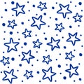 Stars on white background. Background with blue stars. Night star sky Royalty Free Stock Photo