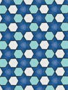 Blue stars and hexagons pattern
