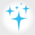Blue stars isolated on a white background. Clean, magic vector icon illustration.