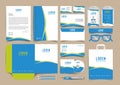 Blue Stationery Brand identity vector set design Royalty Free Stock Photo