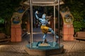 Blue Statue of Vishnu in Rishikesh Ashram