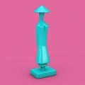 Blue Statuettes as Symbol of Vietnam Woman or Man in Duotone Style. 3d Rendering