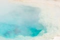 Blue Steaming Hot Water Pool At Geyser Basin In Yellowstone National Park Royalty Free Stock Photo