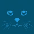 Blue stencil of abstract cat Royalty Free Stock Photo