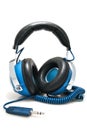 Blue Stereo Headphones Royalty Free Stock Photo