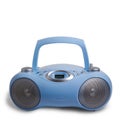 Blue stereo mp3 radio cassette recorder isolated Royalty Free Stock Photo