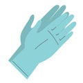 Blue sterile gloves. Pair of medical gloves