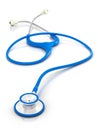 Blue stethoscope on clean isolated background. Royalty Free Stock Photo