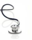 Blue stethoscope isolated in white Royalty Free Stock Photo