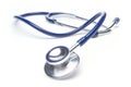 Blue stethoscope isolated in white Royalty Free Stock Photo