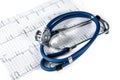 Blue stethoscope and nurse cap