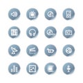 Blue sticker media icons Royalty Free Stock Photo