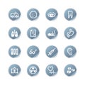 Blue sticker medicine icons Royalty Free Stock Photo