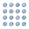 Blue sticker software icons Royalty Free Stock Photo