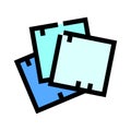 Blue sticky notes stack icon illustration concept Royalty Free Stock Photo