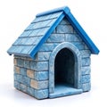Blue stone doghouse isolated Royalty Free Stock Photo