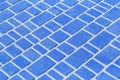 Blue stone paving slabs floor tile urban texture pattern street road background Royalty Free Stock Photo