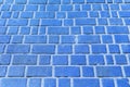 Blue stone paving slabs floor tile urban texture street road background Royalty Free Stock Photo