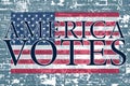 Blue stone wall american flag america votes poster board invite slide card