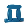 Blue Stonehenge icon isolated on transparent background.