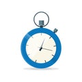 Blue stopwatch clock watch. Vector