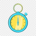 Blue stopwatch icon, cartoon style Royalty Free Stock Photo
