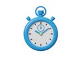 Blue stopwatch isolated on white background Royalty Free Stock Photo