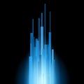 Blue Straight Lines Abstract on Black Background. Vector Royalty Free Stock Photo