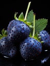 White blue strawberries on a dark background. Royalty Free Stock Photo
